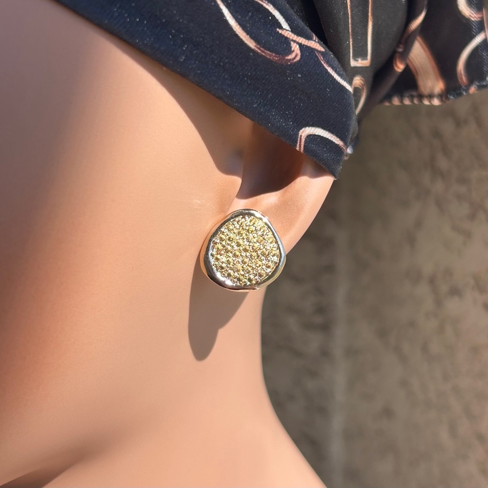 Chicos Shakira Gold Textured Earrings - Picture 2 of 7